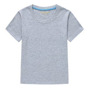 Buena calidad niños 100% algodón suave cuello redondo manga corta más tamaño 200 gramos liso niños camiseta para hombres - Product Image 3