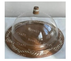 Venta de fábrica, bandeja de servicio de madera de acacia ecológica, regalo de Ramadán Eid con incrustaciones de perlas Madre, bandeja decorativa para postres - Product Image 5