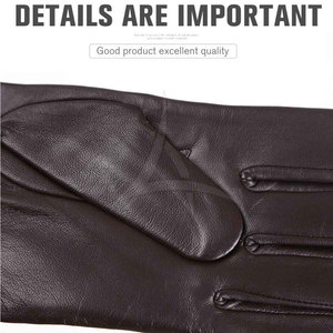 Gants en cuir sportifs pour hommes, doigts complets, compatibles avec les écrans tactiles, respirants pour la conduite - Product Image 6