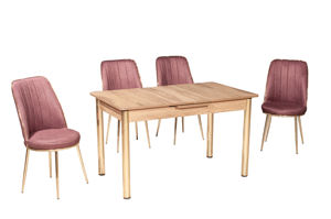 Modern Royal Design <b>Dining</b> Table Set <b>6</b> <b>Chairs</b> Chipboard Metal Legs Durable High Quality Home Furniture - Product Image 2