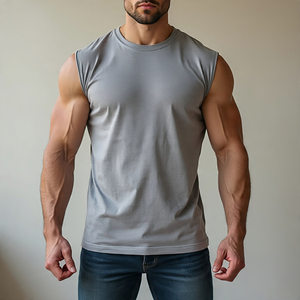 Chaleco cuadrado de algodón 100% personalizado para hombre, chaleco en blanco con cuello para niños, camisetas cuadradas sueltas, camisetas sin mangas de peso pesado, chaleco para hombre - Product Image 6