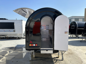 Remorque de cuisine mobile extérieure en fibre de verre noire pour hot-dogs, snacks, chips, service de restauration avec alimentation 220V - Product Image 4