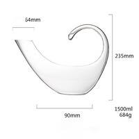 Carafe à vin rouge en verre de haute qualité - Faite à la main, écologique, capacité de 1500 ml, design moderne, option de logo personnalisé pour les entreprises