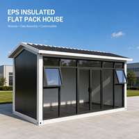 Bâtiment modulaire préfabriqué en acier avec toit à pente unique en verre, isolé EPS, à assemblage par boulons, pour bureaux et usage commercial