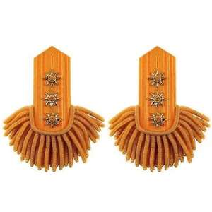 Épaulettes en cuir PVC polyester doré, franges brodées, pompons, épaulettes personnalisables, couleur personnalisable, utilisation en extérieur - Product Image 2