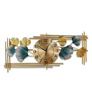 Horloge murale silencieuse à quartz au design bohème moderne en métal, finition dorée abstraite de luxe, décoration de salon, Diwali, mariage