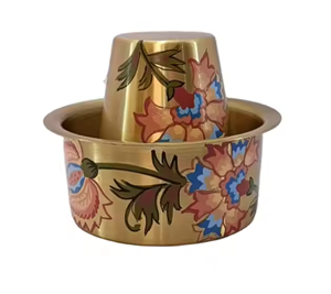 Ensemble de cafetière à filtre manuelle vintage en laiton pur, réutilisable, portable, style sud-indien, finition mate brossée, usage domestique, MHQ Traders PVT - Product Image 6