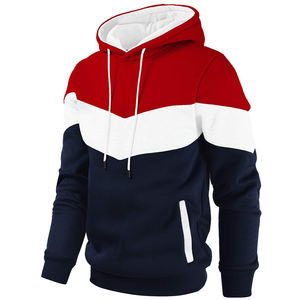 Pull-over à capuche pour hommes design solide cordon de serrage réglable tissu en coton respirant pour un usage quotidien décontracté Sweats à capuche personnalisés pour hommes - Product Image 3