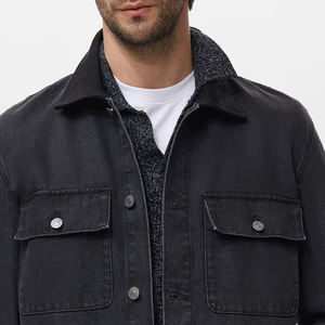 Veste bomber en twill à fermeture boutonnée avec logo personnalisé pour hommes Vestes de haute qualité Collection d'hiver pour hommes Mode - Product Image 2