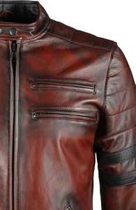 High Street Custom 100% Genuine Leather Stand Collar Multicolor Wax Jacket with Breathable <b>Viscos</b> Lining and Zipper Closure - Product Image 4