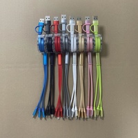 Cable USB Retráctil 5 en 1 con Logotipo Personalizado, Cable de Carga Rápida USB 4 en 1, Cable de Datos USB, Cable Cargador para Teléfono Móvil 6 en 1