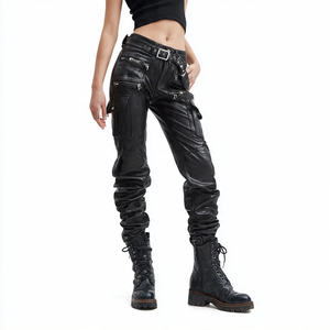 Pantalon de motard en cuir pour femmes Pantalon en cuir pour dames Pantalon en cuir double taille pour motocyclistes Pantalon en cuir pour femmes - Product Image 5