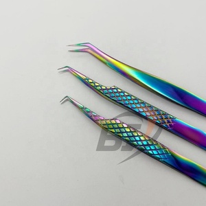 แหนบต่อขนตา Beautivia International BI-EET-1078 ขนาด 12 ซม. รุ่น Rainbow Plasma สแตนเลสสตีล แบบแยกเส้นขนตา 45/90 องศา - Product Image 3