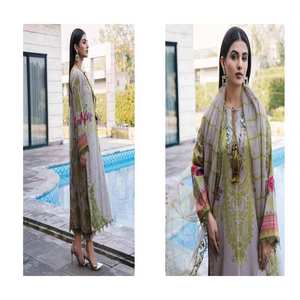 Women's Indian & Pakistani Clothing Casual & Traditional Daily Wear Trouser Suits on Lawn <b>Fabric</b> with <b>Net</b> - Product Image 2