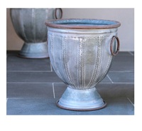 Pot de fleurs décoratif en métal galvanisé antique en forme de tambour Pot de fleurs pour la maison et le jardin d'occasion Meilleures ventes