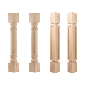Pieds de support décoratifs de colonne d'îlot d'armoire de cuisine en bois massif pour tables, îles et armoires, poteau en bois de meubles de qualité supérieure - Product Image 2