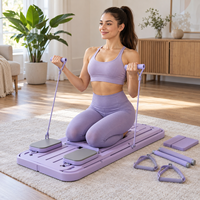 Plateforme de Pilates pliable multifonctionnelle avec bandes de résistance pour un entraînement complet du corps