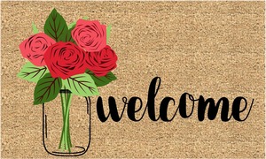 Alfombrilla de fibra de coco Natural 100% de gran venta, alfombrilla de puerta de bienvenida impresa personalizada OEM del fabricante indio Avior para uso doméstico - Product Image 4