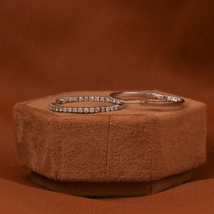 Round Cut Lab Grown Diamond Inside Out <b>Hoop</b> <b>Earrings</b> 18KT <b>Solid</b> Gold Classic <b>Earrings</b> Gift for Women All Occasions Stylish Gift - Product Image 1