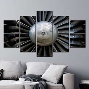 ภาพพิมพ์บนผ้าใบลายกังหันอุตสาหกรรมทันสมัยสำหรับตกแต่งสำนักงานหรือโรงรถสมัยใหม่ ชุด 5 ชิ้น: ภาพพิมพ์แบบห่อหุ้ม - Product Image 1