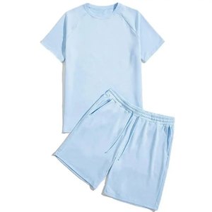 2025 verano alta calidad 6XL hombres pantalones cortos de manga corta traje deportivo Casual traje hombres Joggers deportes chándales para hombres 2 piezas - Product Image 3