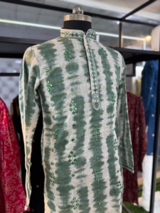 Kurta en coton léger avec manches plus silencieuses et courtes pour les fêtes formelles et toutes les occasions-vêtements indiens et pakistanais - Product Image 4