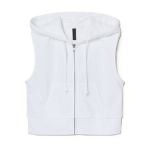 Best Sale Custom Cropped <b>Sleeveless</b> <b>Hoodies</b> Woman Blank Cotton Terry Pullover Any Size Women's Custom Print Design - Product Image 3