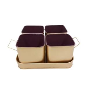 Bandeja ovalada de Metal personalizada hecha a mano con 3 macetas redondas pequeñas, maceta de serigrafía de hierro plegable para decoración del hogar de mesa - Product Image 4