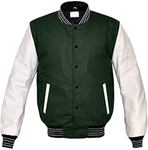 Superbe Veste Universitaire Homme en Laine Blanche Véritable, Col Montant en Toile, Logo Personnalisé, Style Vintage Collège - Product Image 1