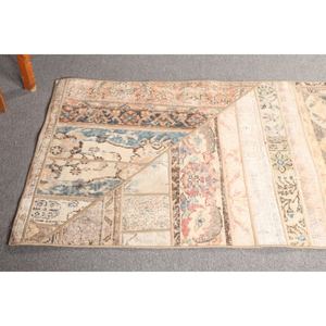 Petit tapis vintage 2,8x9,7 pieds, tapis turc géométrique beige - Product Image 4