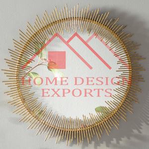 Christmas Wreath Wall Metal <b>Mirror</b> for Living Room Bedroom <b>Bathroom</b> Gold Antique Leaf Framed Wall Hanging <b>Mirror</b> for Office - Product Image 4