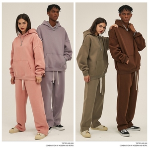 กางเกงวอร์มขาตรงสำหรับผู้ชายกางเกงวอร์มขาย400gsm สำหรับผู้ชายกางเกงวอร์มผ้าฟลีซแบบปรับแต่งได้กางเกงวิ่งใส่สบาย - Product Image 4