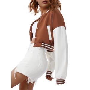 Gran oferta, chaqueta Varsity de lana 100% personalizada para mujer, invierno, informal, Letterman, a prueba de viento, transpirable, bajo MOQ, producto terminado - Product Image 5