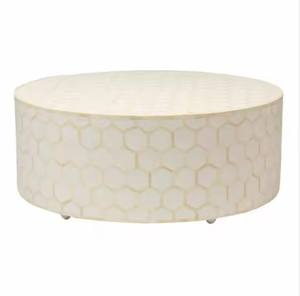 La table basse antique de taille personnalisée faite à la main pour l'artisanat comporte le modèle religieux d'incrustation d'os/résine/vadrouille selon vos besoins - Product Image 2