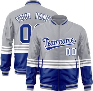 Veste Letterman pour l'école avec fermeture à glissière complète OEM Varsity Style Couleurs et logos personnalisés - Product Image 2