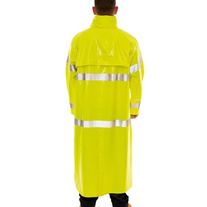 Veste de pluie de sécurité réfléchissante et légère pour hommes, imperméable haute visibilité en PVC et spandex, combinaison imperméable - Product Image 4