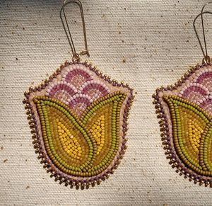 Pendientes de gota con cuentas de flores bohemias hechos a mano para mujer, nueva moda decorativa para fiesta, pendientes de cuentas de semillas de arroz a la moda - Product Image 3