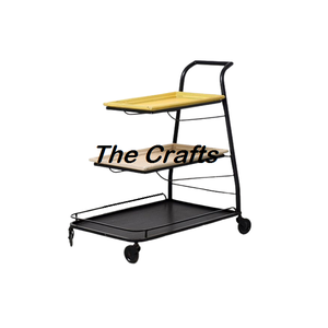 Chariot de service alimentaire à trois niveaux en fer avec chariot de service de qualité supérieure pour la décoration de la maison - Product Image 1