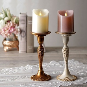 Candle Stand Metal Candle Holder for Lighting and Home Decoration <b>Set</b> Stylish Antique Finish Decorative Candle Jar Holder - Product Image 2