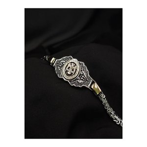 Bracciale Reale in Argento con Aquila Bicefala Incisa, Argento Sterling 925, 18,23 gr - Product Image 1