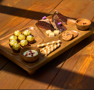 Dessert Snacks Plateau d'apéritif Plateau de service en bois de mangue sans danger pour les aliments Plateau en bois pour la cuisine à domicile pour les hôtels et les restaurants - Product Image 4