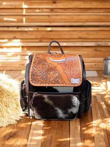 กระเป๋าเป้สะพายหลังหนังวัวสไตล์ตะวันตกสไตล์โบโฮของตกแต่งที่ดีที่สุดหรูหราสายรัดข้อมือปรับความสบายกันน้ำรุ่นใหม่ - Product Image 4