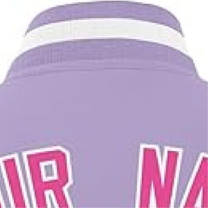 เสื้อแจ็คเก็ตวาร์ซิตี้สีลาเวนเดอร์และสีขาวสำหรับผู้ชาย  แบบสั่งทำพิเศษ พร้อมชื่อและหมายเลข 00 ของคุณ - Product Image 3