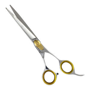 Tijeras de aseo para mascotas de acero inoxidable con pulido de espejo, reposapiés ajustable y tijeras de aseo con tornillo amarillo - Product Image 6