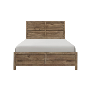 Cama de madera de pino maciza de tamaño queen de transición tradicional TNT con diseño de chapa de pino resistente, duradera y ensamblable - Product Image 1