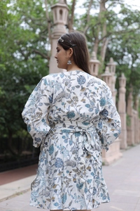 Vestido Floral con estampado de algodón con bloque de mano indio, ropa de fiesta de verano para mujer, estilo bohemio, vestido de regalo de novia personalizado a la venta - Product Image 4