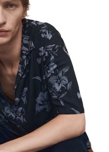 <b>Men's</b> Short Sleeve Solid Casual <b>Shirt</b> <b>Black</b> Flannel 100% <b>Silk</b> Eco-Friendly Quick Dry Breathable Summer Turn-down Collar - Product Image 6