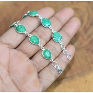 925 Sterling Silver <b>Bracelet</b> 14K Gold 18K Gold Rhodium Plated Emerald Cut Gemstone Water Drop Shape Featuring Diamond <b>Ruby</b> Pearl - Product Image 2