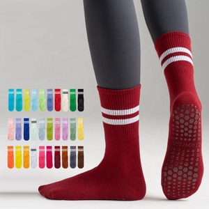 Wholesale High Quality <b>Non</b> <b>Slip</b> Cotton Grip Yoga <b>Socks</b> Crew Length Body Logo for Unisex Daily Use - Product Image 1