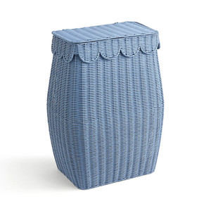 New design <b>with</b> scalloped lid storage <b>basket</b> without <b>handles</b> made in Vietnam rattan material great price - Product Image 1